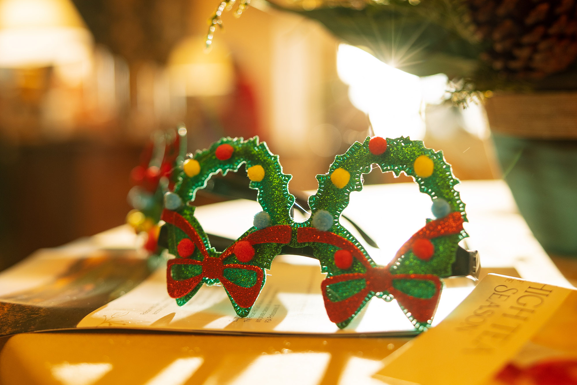 Christmas wreath glasses