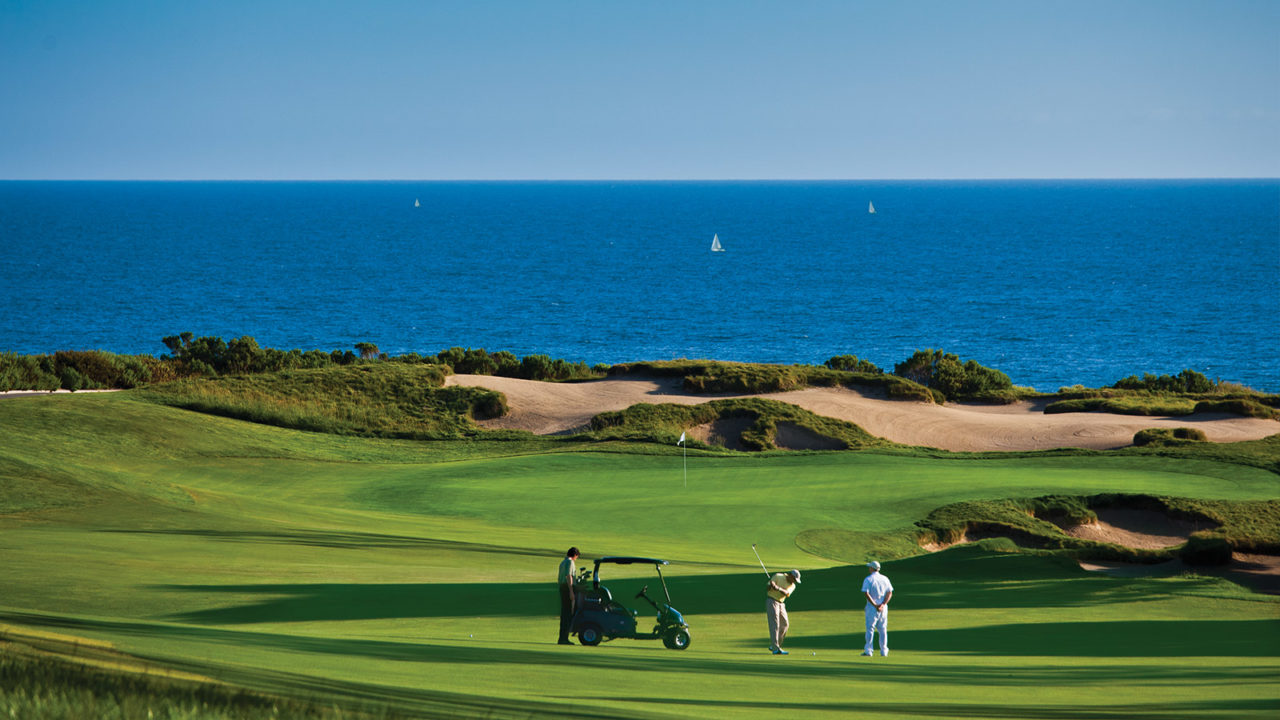 golfers on golf course